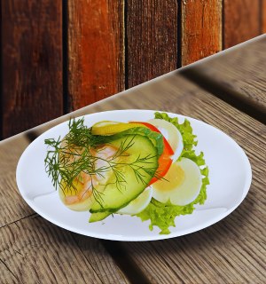 Æg m mayonnaise og rejer